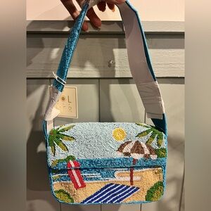 Viral Tiktok Tropical Beach Scene Beaded Shoulder Bag